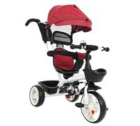 ELAYARD Adjustable Stroller Tricycle with Sunshade for Lightweight and Portable Plastic and Metal Frame Stylish Red Design for Outdoor Fun and Family Travel