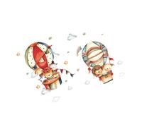ELAYARD Animal Hot Air Balloon Stickers for Nursery Bedroom Decor Removable Wall Decals Self-Adhesive Animal Wall Decals for Decoration
