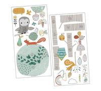 ELAYARD Animal Tree Height Chart Wall Sticker for Room, Colorful Forest Growth Chart Decal for Nursery and ’S Bedroom Decoration