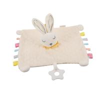 ELAYARD Baby Saliva Towel and Animal Shaped Appeasing Toy for Newborns, Soft Spandex Down Cotton Material, Soothing Comforter for Infant Sleeping and Teething, Rabbit Pattern