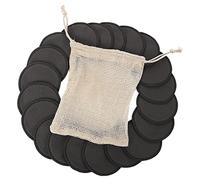 ELAYARD Bamboo Fiber Makeup Remover Pads Set 31pcs Reusable Facial Cleansing Pads Charcoal 30pcs and Mesh Storage Bag for Skin Types Eco-friendly for Girls