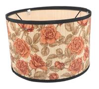 ELAYARD Bamboo Lampshade for Table Lamp with Flower Pattern Rustic Natural Lamp Shade Made of Bamboo and Metal Soft Light Diffuser for Bedroom Study Dining Office Hotel Decor
