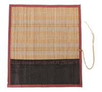 ELAYARD Bamboo Roll up Pencil Case for Calligraphy Brushes, 40x35cm Large Pen Storage Pouch with 9 Slots, Handmade Brush Pen Holder Suitable for Chinese and Japanese Art Supplies