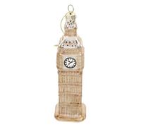 ELAYARD Big Clock Statue Glass Ornament Decorative London Building Model Figurine for Living Bedroom Study Home Decor