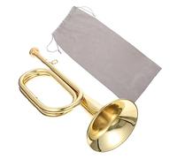 ELAYARD Brass Bugle Trumpet with Carry Bag, Beginner Military Cavalry Bugle for School Band and Orchestra, Golden Brass Wind Instrument for Marching and Scouting Use