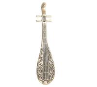 ELAYARD Brass Pipa Lute Model Decor Miniature Sculpture Retro Chinese Style Home Office Desktop Ornament