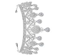 ELAYARD Bride Wedding Tiara Silver Headband Heart-shaped Alloy Elegant Multiple Usage Hair Accessory for Women Birthday Public Relations Planning
