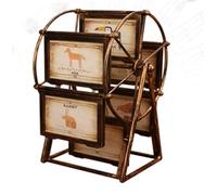 ELAYARD Bronze Ferris Wheel Photo Frame Large Vintage Tabletop Photo Display Frame Wedding Family Photograph Decoration Home Use