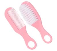 ELAYARD Brush and Comb for Newborns Pink Soft Bristle Massage Hairbrush with Circular Tooth Comb Static Design for Gentle Scalp Care and Brain Development