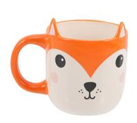 ELAYARD Cartoon Animal Ceramic Mug Fox Design Smooth Rim Decorative Water Cup for Office and Home Milk and Coffee Cup with Comfortable Handle Easy to Clean Party Drinkware