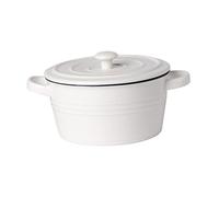ELAYARD Ceramic Double Handle Steamed Egg Bowl with Lid Household Soup Container for Heat Retention and Dust Protection Sturdy and Heat Resistant Serving Dish for Home and Restaurant Use