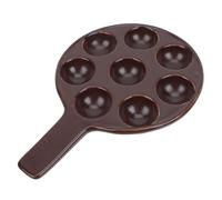 ELAYARD Ceramic Round Escargot Baking Dish with Handle, Large Brown Snail Serving Plate for Restaurant and Home Use, Porcelain Tableware for Oven and Dining