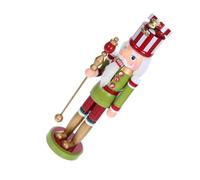 ELAYARD Christmas Nutcracker Christmas Decorations Gifts Nutcracker Statue Traditional Home Decor Wood Green