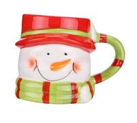 ELAYARD Christmas Snowman Ceramic Mug Water Drinking Cup Festive Holiday Pattern Assorted Color for Adults