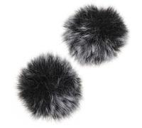 ELAYARD Clip-on Microphone Covers with Imitation Plush 2pcs Black Windproof Mic Covers for Protecting Microphone from Wind and Spit, Elegant for Stage and Bar Use