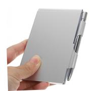 ELAYARD Compact Aluminum Alloy Pocket Notepad with Pen Mini Portable Memo Pads for Office School Easy Tear Blank Pages for To-do Lists and Quick Notes Silver Metal Case for Convenient