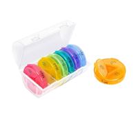 ELAYARD Compartment Rainbow Pill Organizer Box Weekly Medicine Dispenser Portable Travel Case for Vitamins Tablets and Supplements Practical Pocket-Sized Storage for Daily Use and Elderly