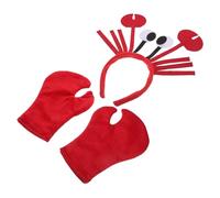 ELAYARD Crab and Lobster Hairband Set with Red Claw Gloves, Ocean Theme Costume Accessories for Halloween Cosplay, Adult Unisex Headpiece and Gloves for Party Dress-up