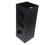 ELAYARD Creative Metal Umbrella Holder Iron Stand with Ventilated Design for Home Entryway Black Square Storage Rack for Umbrellas Canes Crutches and More