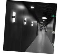 ELAYARD Creative Modern LED Wall Lamp Round Right Angle Black Indoor Wall Light for Bedroom Living Hallway Stylish Bedside Lighting Fixture for Home and Hotel Spaces