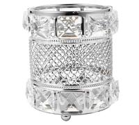 ELAYARD Creative Silver Crystal Desktop Pen Box and Cosmetic Brush Holder Organizer Storage Container for Makeup, Nail Art Brushes, and Accessories