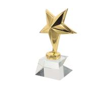 ELAYARD Crystal Star Trophy Award for Portable Metal Crystal Participation Prize Cup Handheld Recognition for School Sports Dance Party Games Youth Competition Souvenir