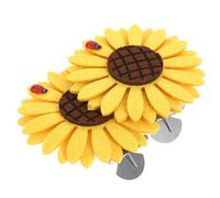 ELAYARD Curtain Tie Buckle Clips 2Pcs Sunflower Shape Yellow Fabric for Window Drapery Holdbacks and Home Use