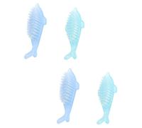 ELAYARD Dolphin Nail Brush 4pcs Animal Nail Brushes with Plastic Bristles Portable Manicure Kit Random Color