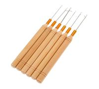 ELAYARD Dreadlock Crochet Hook Set 6 Pcs Wooden Handle Metal Hair Crochet Hooks Reusable Dreadlocks Making Tool for Salon and Diy Hair Extension Styling