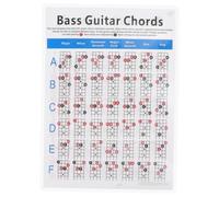 ELAYARD Electric Bass Chord Practice Chart Coated Guitar Diagram Learning Aid for Beginners Read Fingering Guide Safe Materials for Music Study