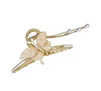ELAYARD Elegant Butterfly Hair Clip with Pearl Tassels Large Decorative Claw Clip for Women for Parties Weddings and Daily Styling