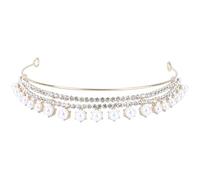 ELAYARD Elegant Rhinestone Wedding Headpiece with Simulated Pearls and Iron Frame, Chic Crystal Crown Headband for Women Suitable for Everyday Wear and Fashion Shows