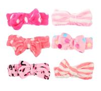 ELAYARD Face Wash Headbands Bow Hairband 6Pcs Coral Fleece Soft Comfortable Hold Hair in Place for Ladies and Girls Applying Makeup Or Quick Shower