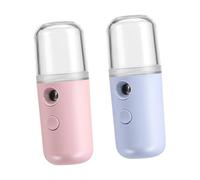 ELAYARD Facial Mister Mist Spray Humidifier 2Pcs 10Cm Lightweight USB Charging Portable Face Moisturizer for Office Conference Room