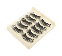 ELAYARD False Eyelashes 5 Pairs Wispy Short Curl Dramatic Fake Lashes for Women Stage Performance Rhinestones Black Blue Mermaid Design