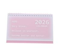 ELAYARD Freestanding Desk Calendar with Reinforced Coil Binding Monthly Flip Planner for Home Office School Full Year Desktop Calendar for Easy Scheduling and Goal Tracking Pink