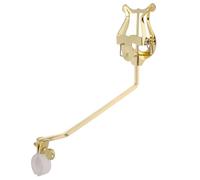 ELAYARD French Horn Sheet Music Clip Holder with White Clamp, Gold Brass Marching Lyre for Band Practice and Beginner Musicians, Portable Music Stand Accessory