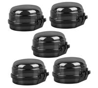 ELAYARD Gas Stove Knob Covers Ps Material 5pcs Stove Guard Child Proof Safety Covers for Black Round Shape Easy to Clean and Blind Buckle Design Oven Burners for Kitchen Safety