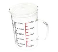 ELAYARD Glass Measuring Cup with Clear Scale and Lid Heat Resistant Borosilicate Glass for Coffee Milk and Bakery Supplies Smooth Surface Easy to Clean Kitchen Baking and Beverage