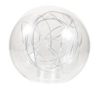 ELAYARD Globe Glass Lamp Shade with Silver Aluminum Wire Light Fixture Cover Elegant Pendant Light Shade for Bedroom Living Office Cafe