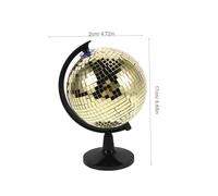 ELAYARD Golden Reflective Disco Ball Globe Rotating Desk Decor with Mesmerizing Light Effect for Home Office and Party Favors Educational Geographical Ornament