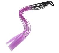 ELAYARD Gradient Color Synthetic Ponytail Extension High Temperature Fiber Long Braid for Women Ladies Black Dark Purple Rose Hair Accessory for Party Cosplay Daily Wear