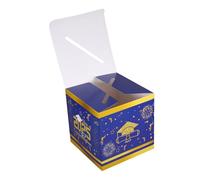 ELAYARD Graduation Keepsake Box for Party Supplies Multi-function Paper Storage for Cards Voting Raffles Use Blue Graduation Decoration Accessory