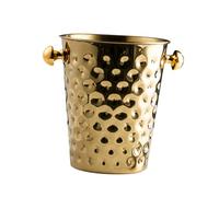 ELAYARD Hammered Stainless Steel Ice Bucket for Wine Beer Drinks Golden Ice Container with Handle for Home Party Bar Restaurant Buffet