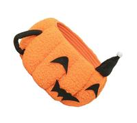 ELAYARD Handwoven Pumpkin Cotton Rope Basket with Handles Small Storage Organizer for Halloween Candy Compact Desktop Storage Bin