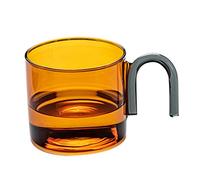 ELAYARD Heat Resistant Amber Glass Tea Mug Creative Colored Glass Cup for Home and Office Smooth Touch Tea Cup for Hot Drinks Practical and Decorative for Family and Friends
