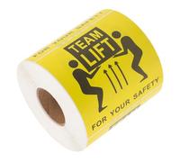 ELAYARD Heavy Package Team Lift Label Stickers for Shipping Boxes Adhesive Safety Warning Roll for Moving and Packing Clear Caution Warning for Easy Identification