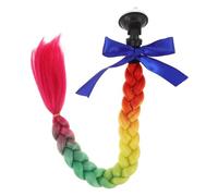 ELAYARD Helmet Hair Braid with Detachable Suction Cup 25" Motorcycle Helmet Pigtail Braid Extension for Women for Bicycle Ski and Motorbike Use