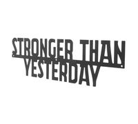 ELAYARD Inspirational Metal Gym Wall Art Sign Stronger Than Yesterday Motivational Quote for Home Gym Decor Metal Construction Minimalist Design for Workout Motivation