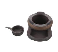 ELAYARD Japanese Ceramic Tea Warmer for Teapot with Hollow Candle Heating Base Portable Handmade Pottery Stove Heat-insulating Tealight Holder for Traditional Tea Ceremony and Cozy